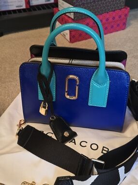 Marc Jacobs Electric Blue Satchel with Teal Handles